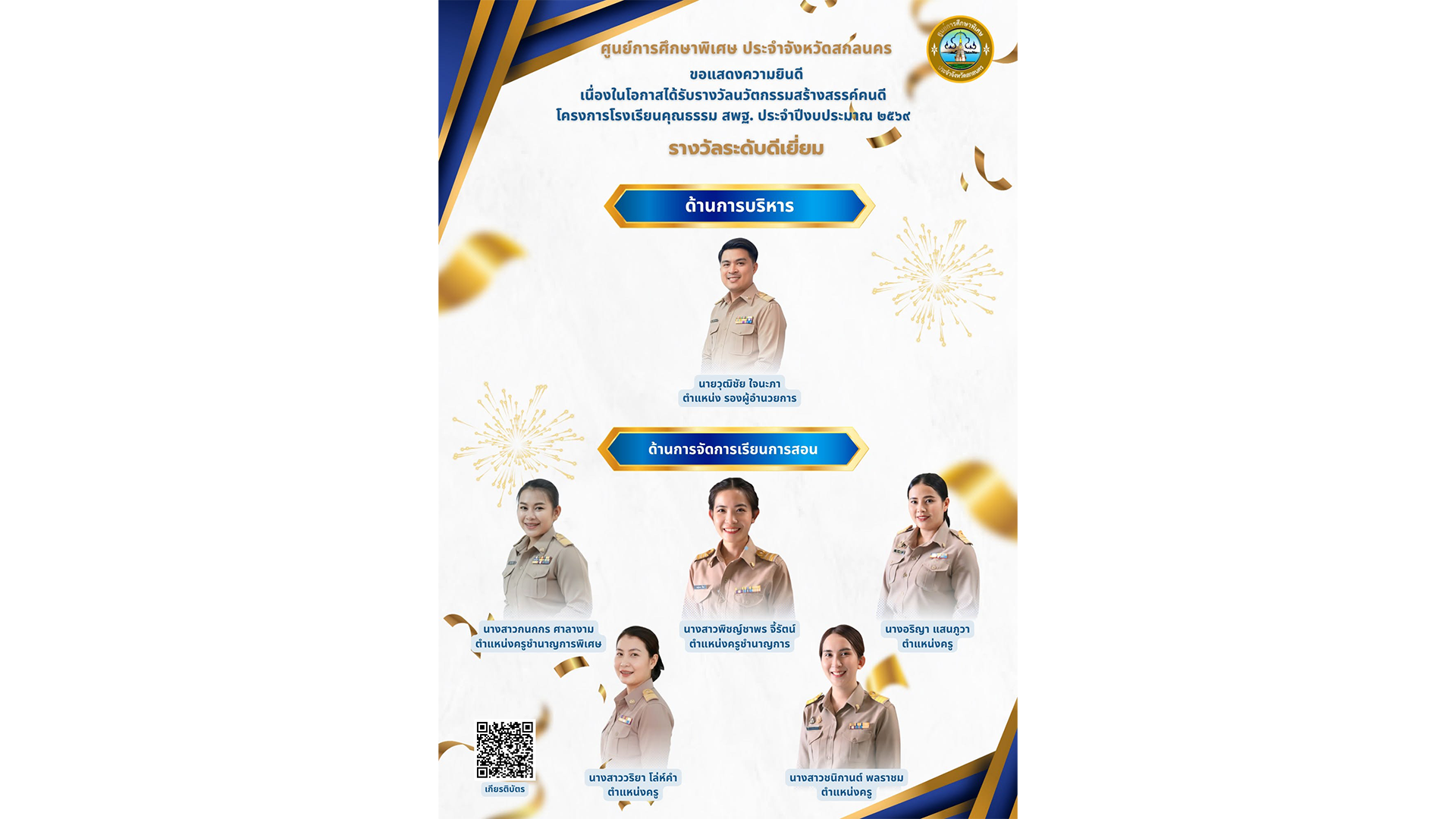 ขอแสดงความยินดีกับผู้บริหารและคณะครู&hellip;